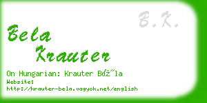 bela krauter business card